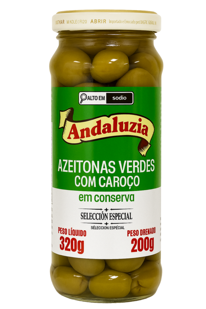 Azeitonas verdes com caroço 200gr