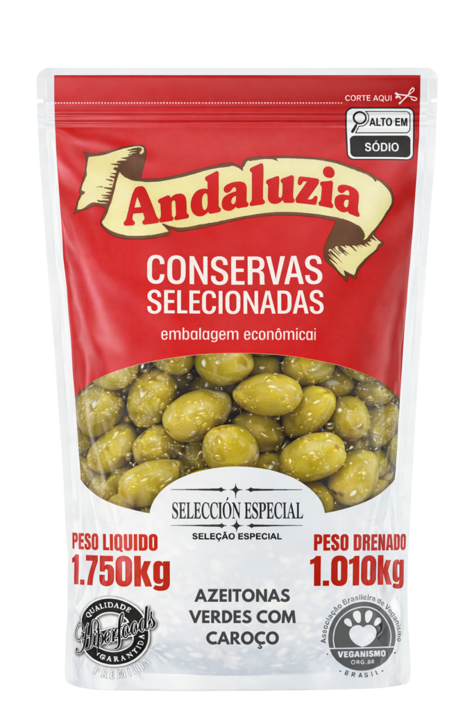 Azeitonas verdes com caroço 1,010kg