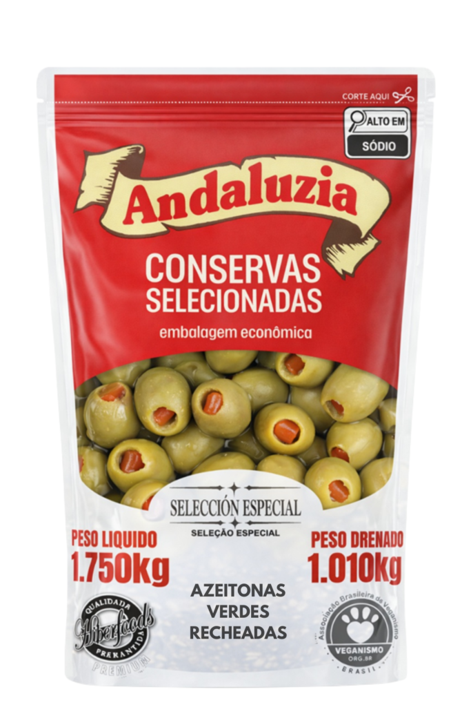 Azeitonas verdes recheadas 1,010kg