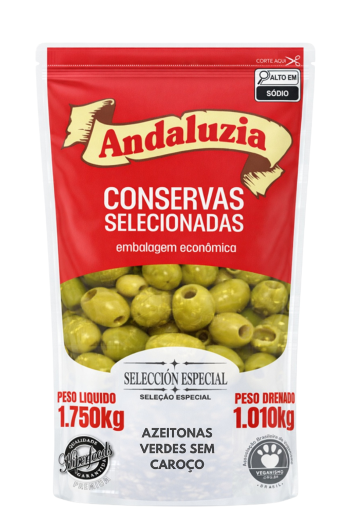 Azeitonas verdes sem caroço 1,010kg