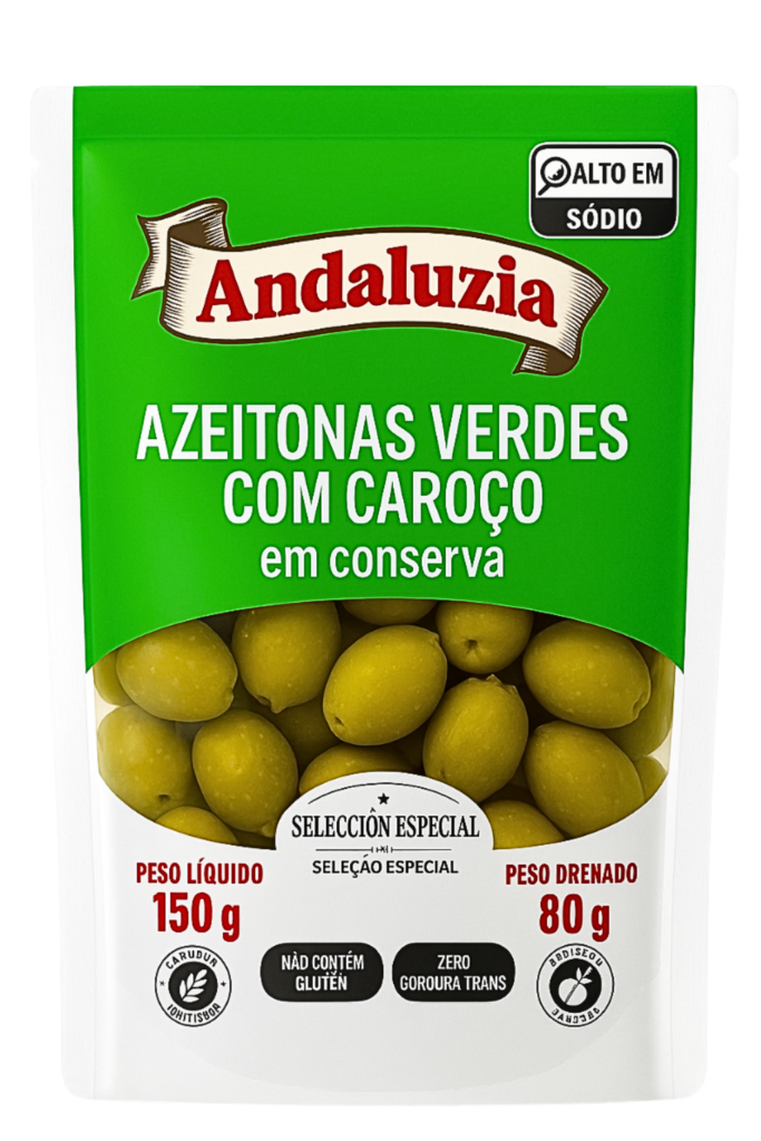 Azeitonas verdes com caroço 80gr