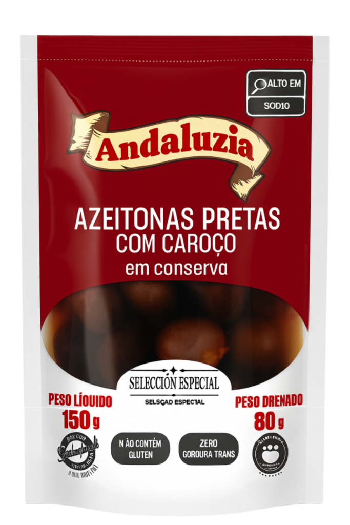 Azeitonas pretas com caroço 80gr