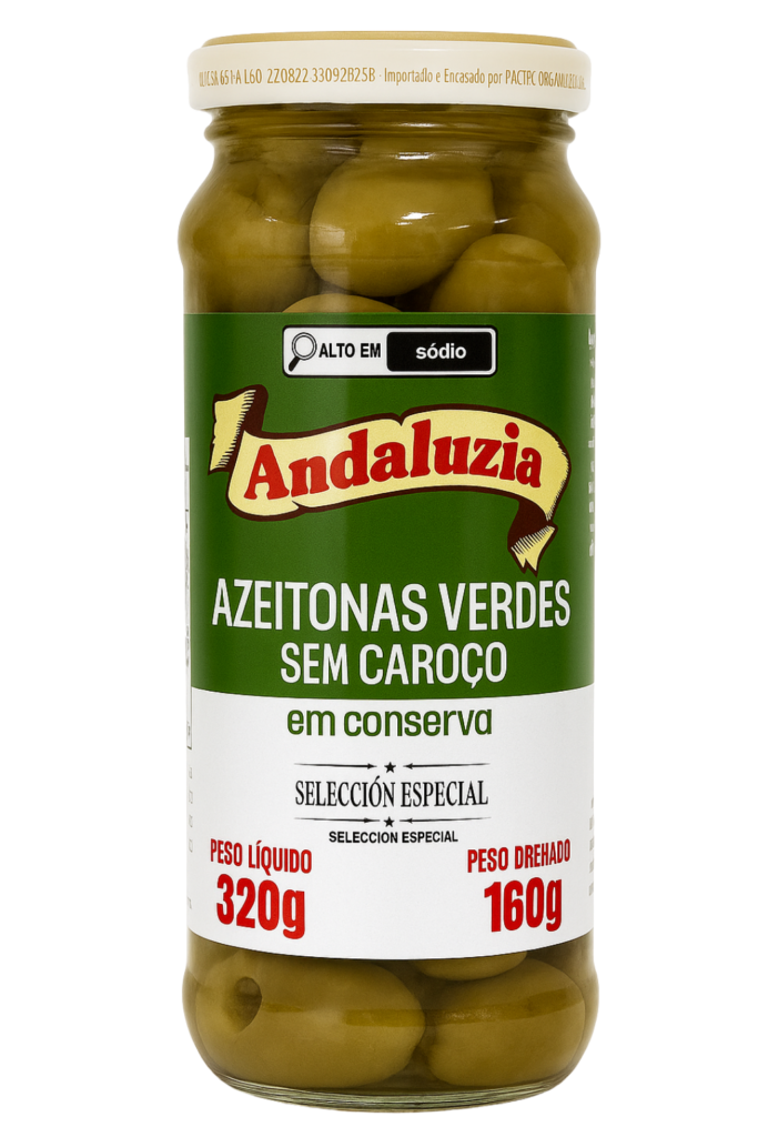 Azeitonas verdes sem caroço 160gr