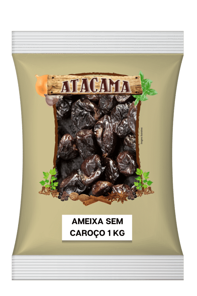 Ameixas pretas secas sem caroço 500gr