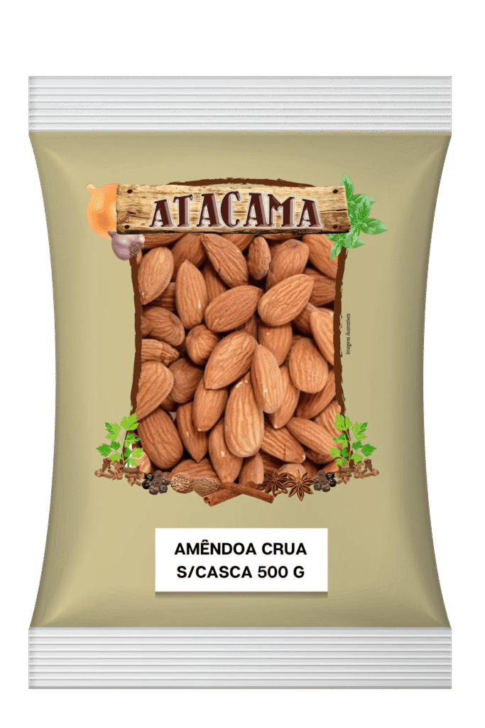 Amêndoa crua sem casca 500gr