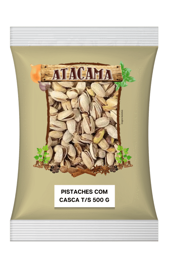 Pistaches com casca torrado e salgado 500gr